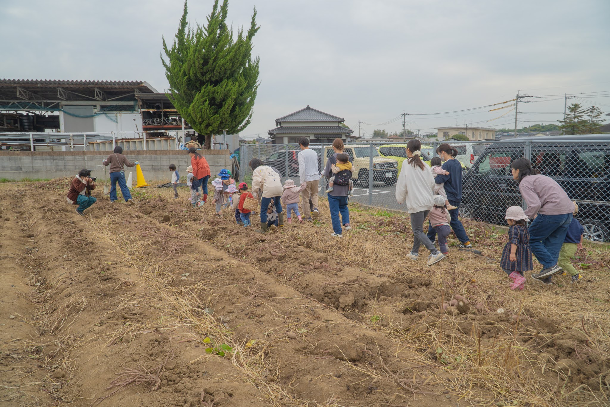 いも畑に向かう小さな星の子どもたち