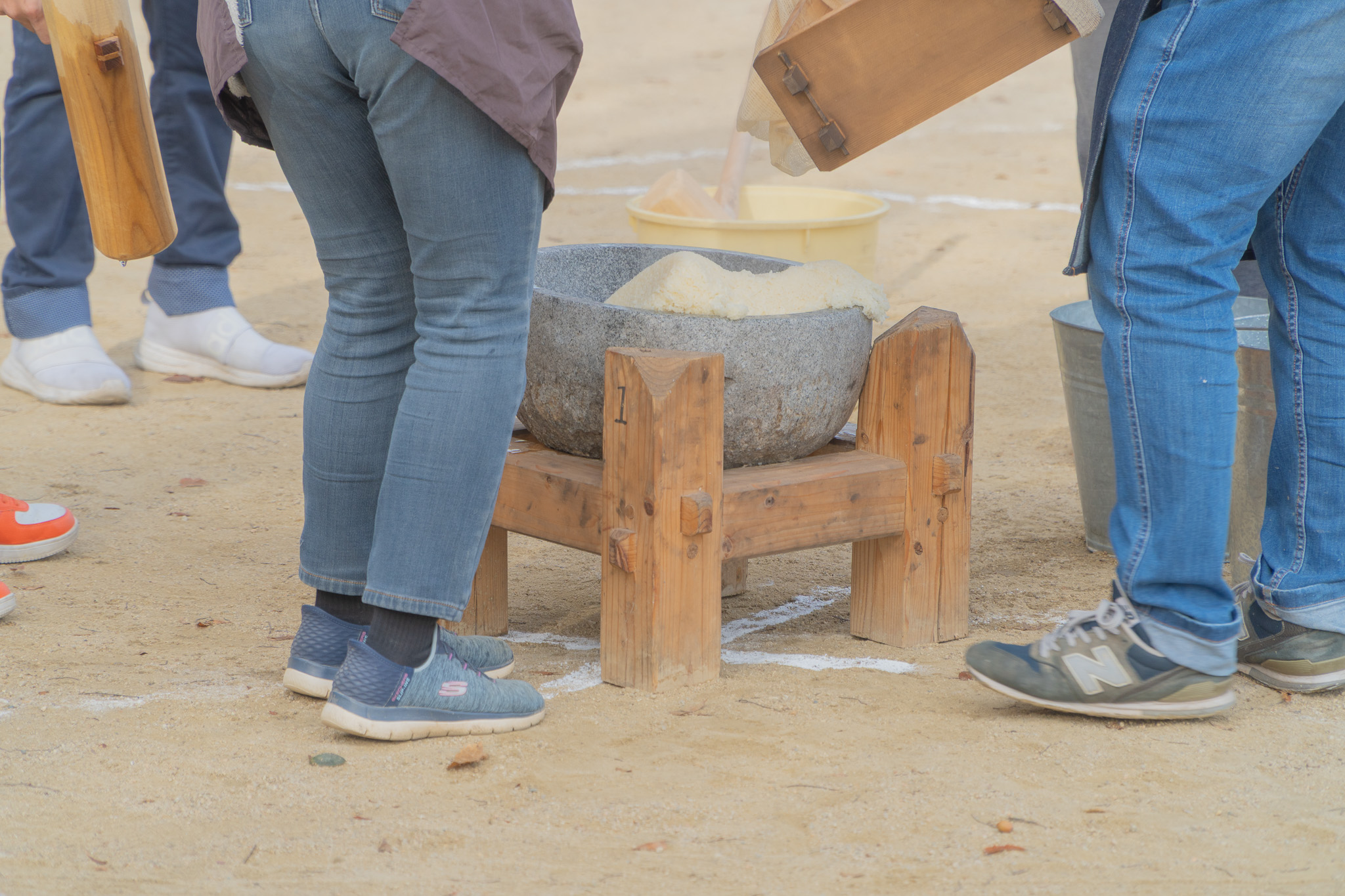 もち米蒸し上がり