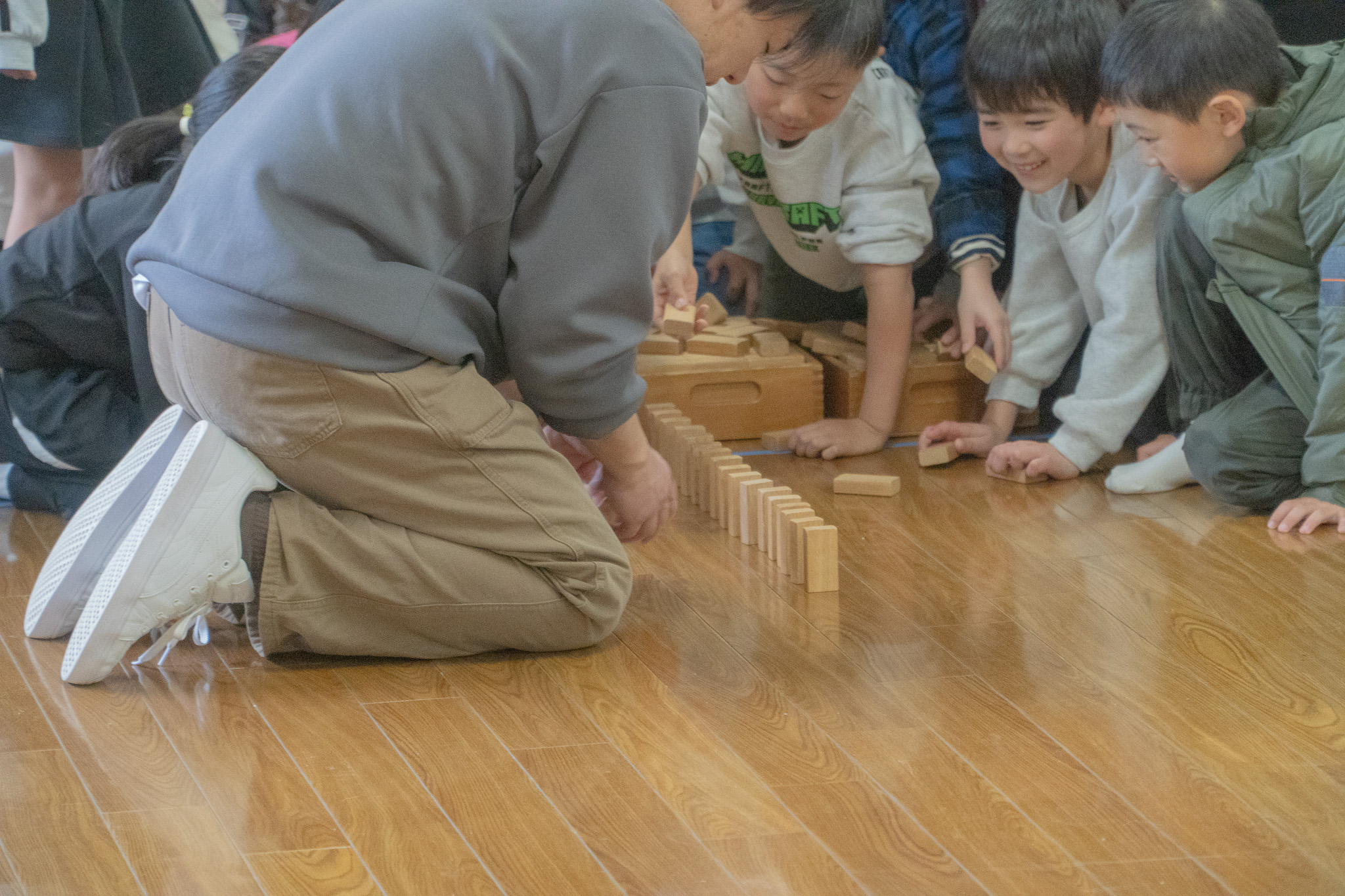 積み木ドミノの準備